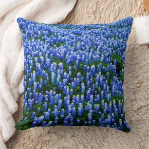 Coussin Bluebonnets Blue Flowers Texas texan Floral