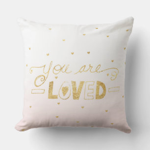 Coussin Blush Pink Gold Vous êtes Lots Hearts Ombre