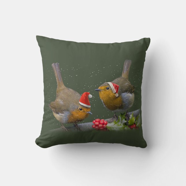 Coussin Bobbin Robins (Recto)