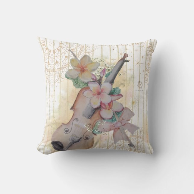 Coussin Boganhues violon floral Imprimer (Recto)