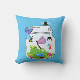Coussin Bogue Jar Avec Insectes Bugs Papillon Dragonfly Be