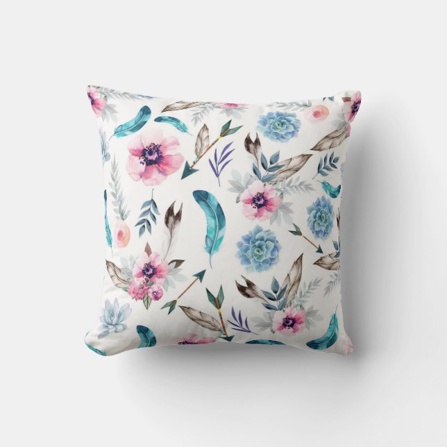 Coussin Bohème Chic Fleur Boho Fille (Recto)