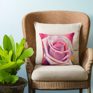 Coussin Bohème Florale Moderne Gras Rose Rose Artsy 