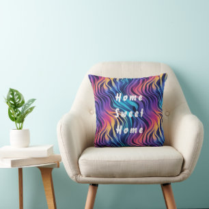 Coussin Bohème Multicolore Tourbillonnant Ondulé
