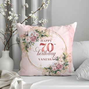 Coussin Bohème Rose Poussiéreux Brillante 70e Anni
