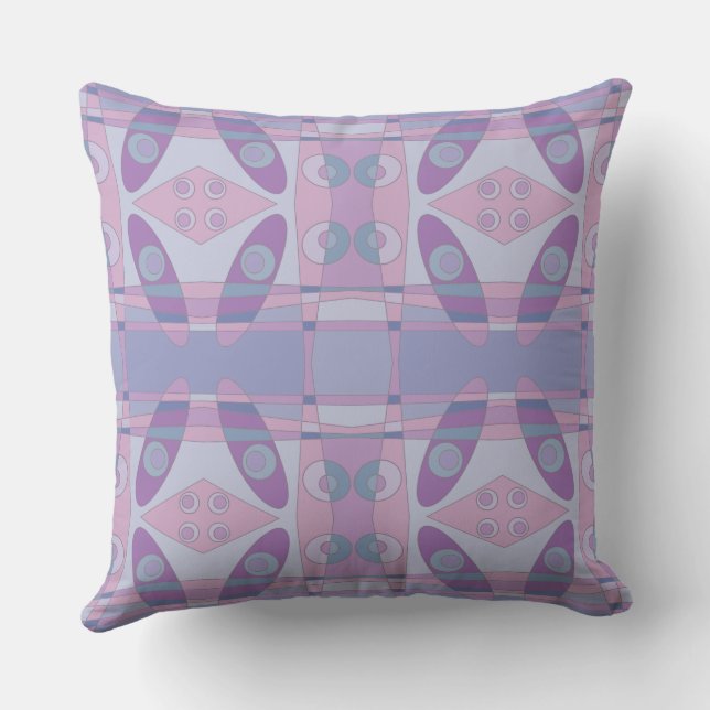 Coussin Bohemian Chintz New Dusty rose violet bleu (Verso)