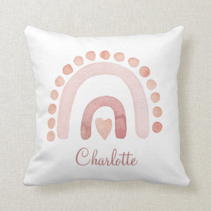 Coussin Boho Arc-en-ciel Dusty Pink Poudre