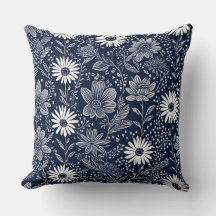 Boho bleu et blanc Boho Whimsical floral Block pri