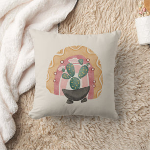 Coussin Boho Cactus Arc-en-ciel : Vibrations du désert