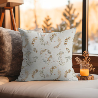 Coussin Boho Chic moderne Beige Neutral Feuille Brown