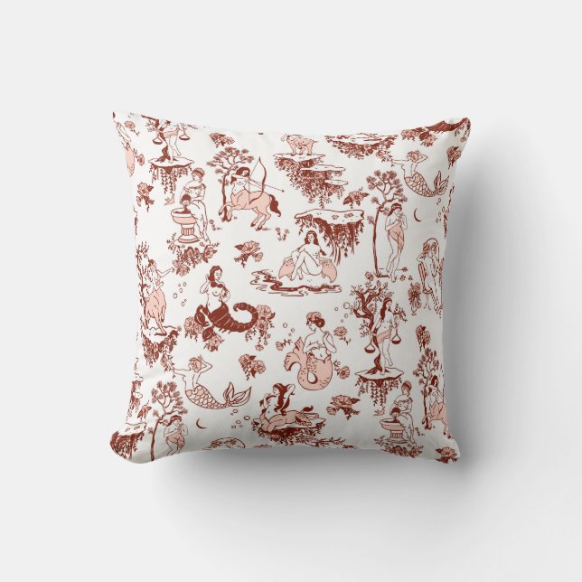 Coussin Boho Chic Zodiac Signet Toile Motif Astrologie Cad (Recto)