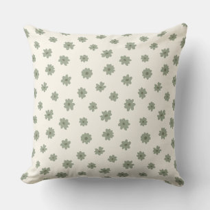 Coussin Boho Ditsy Vert Sauge Floral Cottage Core Neutre