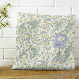 Coussin Boho Edelweiss Son de la musique Botanique alpine