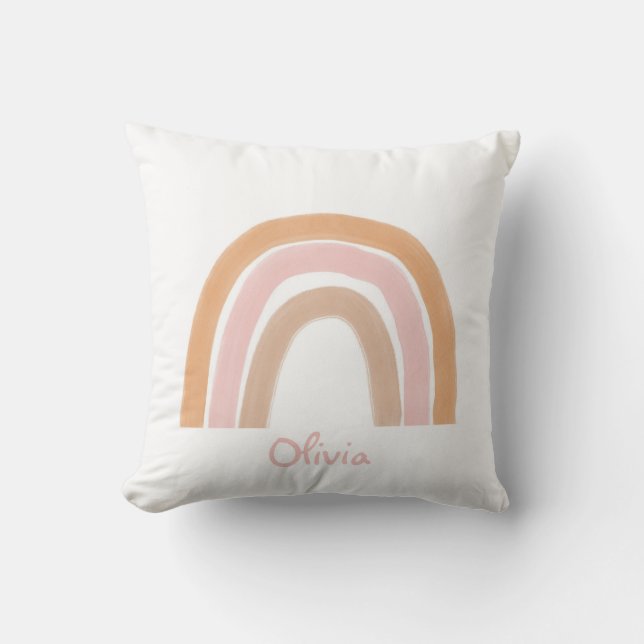 Coussin Boho moderne Rainbow Name Jeu d'oreiller (Recto)
