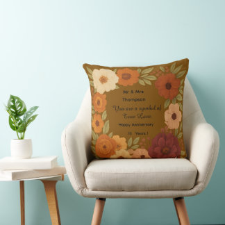 Coussin Boho Mr & Mrs Floral Throw Pillow Gift