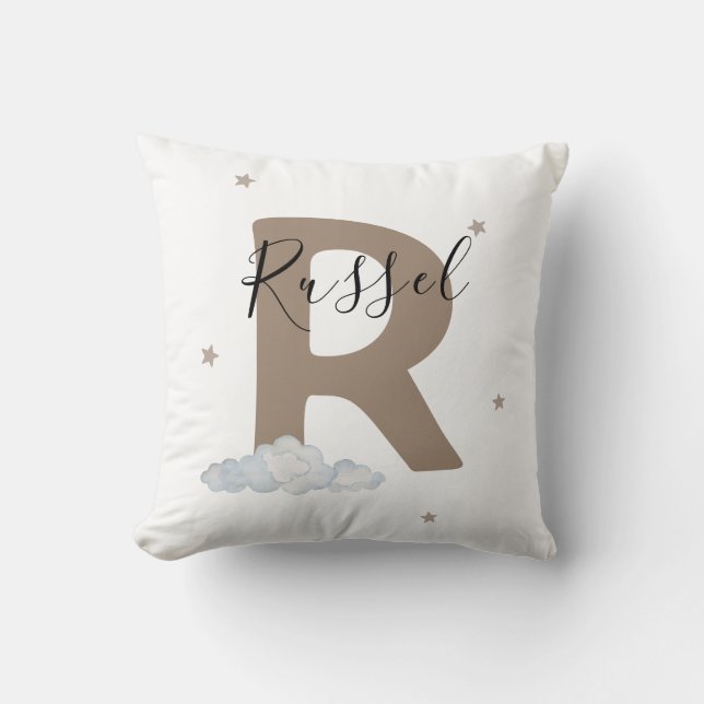 Coussin Boho Nursery Pillow Personalized Letter Cushion (Recto)