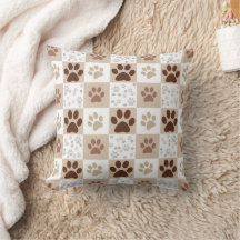 Boho Pet Paw À damiers Motif