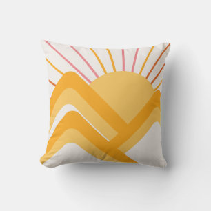 Coussin Boho Retro Paysage Abstrait