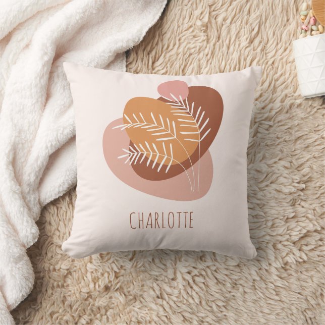 Coussin Boho Rose Nom personnalisé Soft Baby Girl Nursery  (Couverture)
