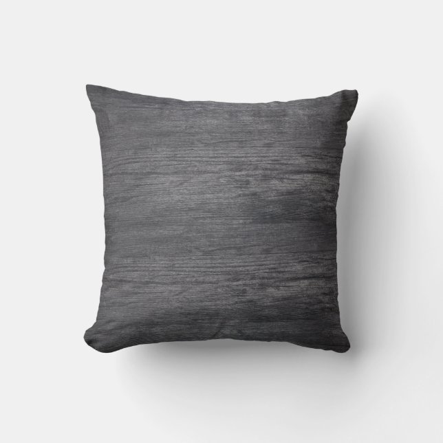 Coussin Bois de charbon de bois chic à la mode Texté (Recto)