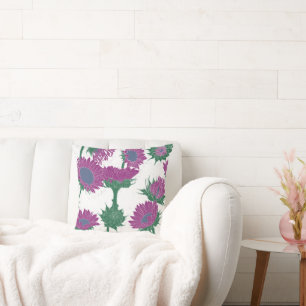 Coussin Bois Imprimer tournesol rose