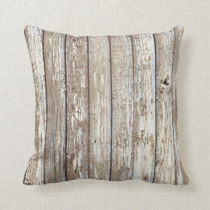 Coussin Bois patiné de grange