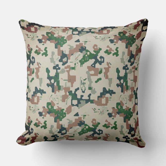 Coussin Bois pixel Terre (Recto)