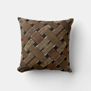 Coussin Bois tissé #3