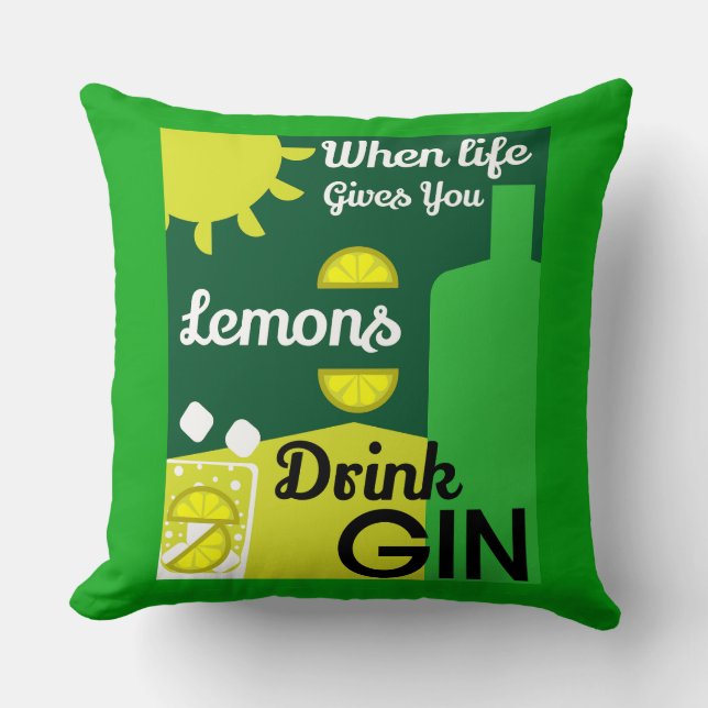 Coussin Boissons Gin | Love Gin | Décor | Service de barre (Recto)
