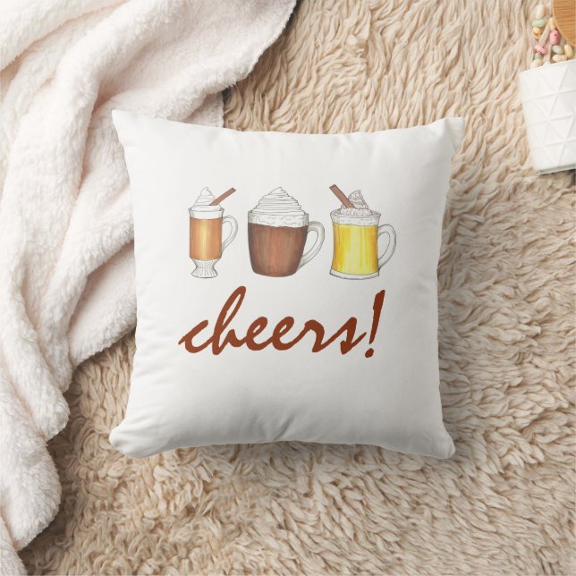 Coussin Boissons hivernales Nog Oeuf Nog rhum beurré (Couverture)