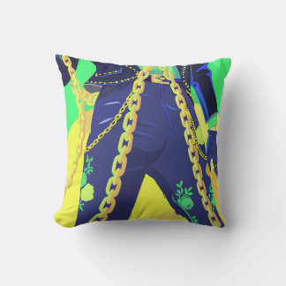 Coussin Bold Fashion: Chains and Floral Motifs