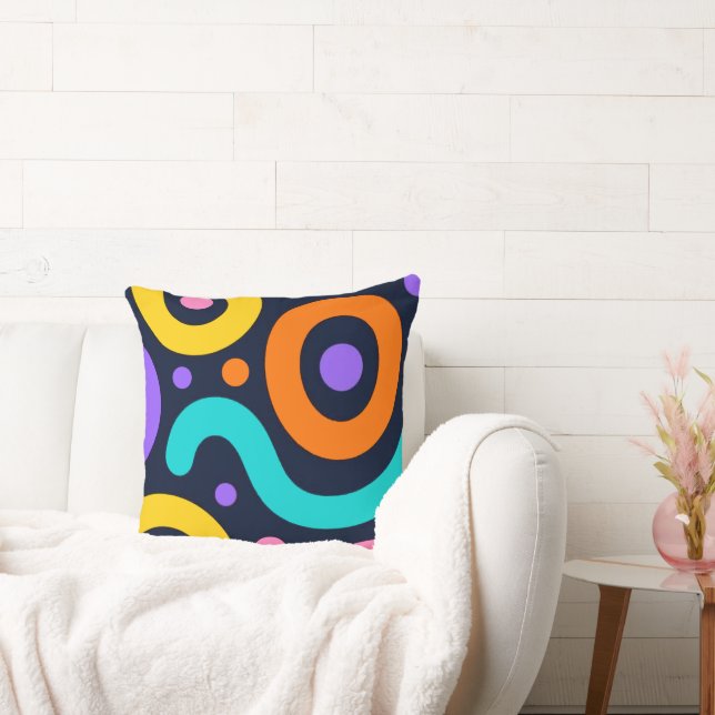 Coussin Bold Geometric Circles Throw Pillow (Canapé)