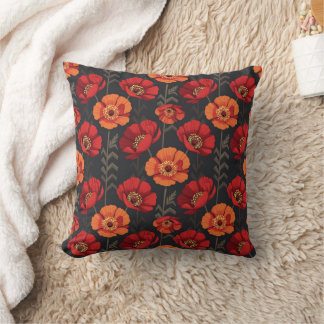 Coussin Bold Red and Orange Poppy