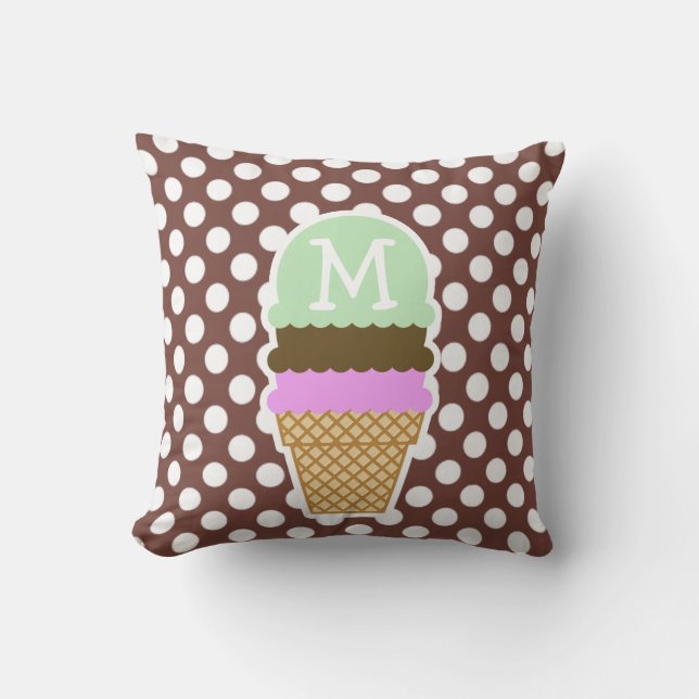 Coussin Bole Pois Brown; Crème glacée (Recto)