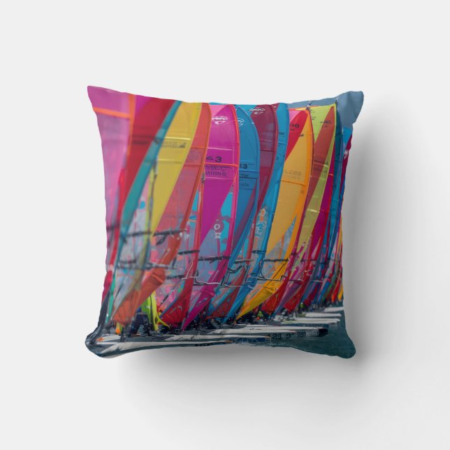 Coussin Bonaire wind surfers poster (Recto)