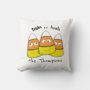 Coussin Bonbon de maïs d'Halloween souriant