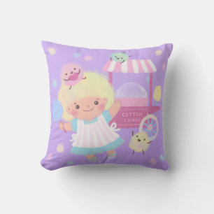 Coussin Bonbons en coton fille avec des monstres doux en l