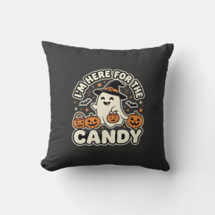 Coussin Bonbons Halloween Fantôme Citrouille Design