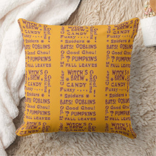 Coussin Bonbons noir orange 31 oct. Chauves-souris d'Hallo