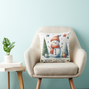 Coussin Bonhomme de neige de Noël