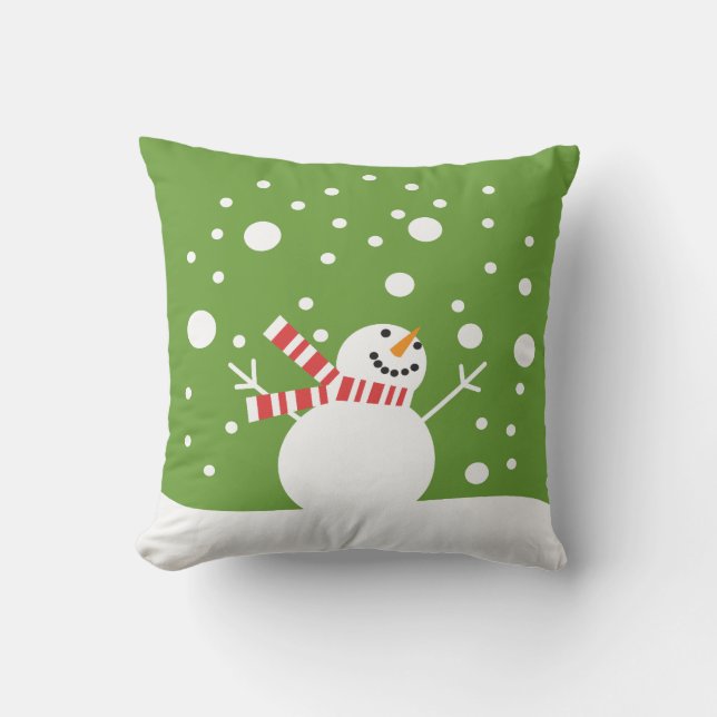 Coussin Bonhomme de neige de vacances d'hiver (Recto)