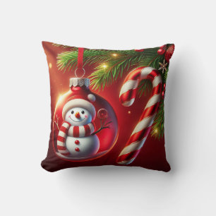 Coussin Bonhomme de neige joyeux