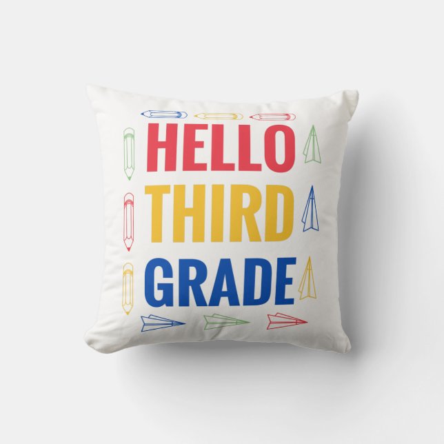 Coussin Bonjour 3e année (Recto)