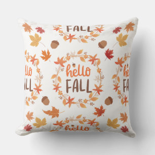 Coussin Bonjour Automne Feuilles de Motif sans couture