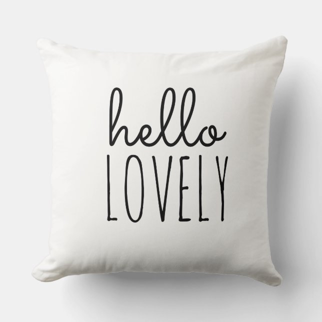 Coussin Bonjour chic chic design d'amour tendance Throw Pi (Recto)