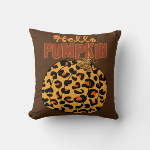 Coussin Bonjour Citrouille - Automne Empreinte de léopard