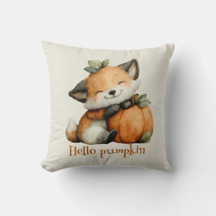 Coussin Bonjour Citrouille mignon Fox Halloween Design