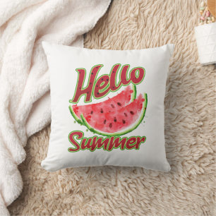 Coussin Bonjour été Aquarelle
