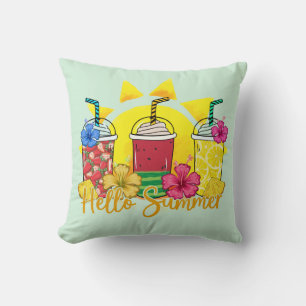 Coussin Bonjour été   Rafraîchir la Smoothie des fruits tr