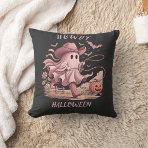 Coussin Bonjour Halloween Rétro Western Cowboy Fantôme & L